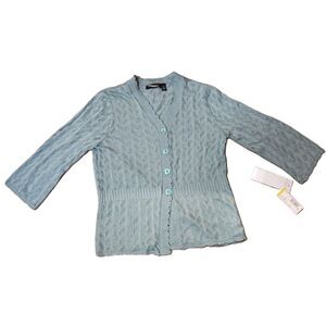 Notations Petite Cardigan – Women’s Small, Dusty Green, Button-Up, NWT